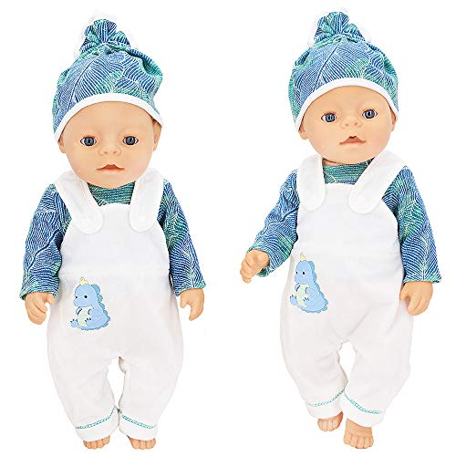 ZOEON Ropa de Muñecas para New Born Baby Doll, Trajes con Sombrero para 18 " Muñecas (40-45 cm) (Verde)