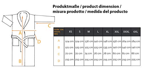 ZOLLNER Albornoz de Ducha para Hombre y Mujer, Talla XXXL, Otras Tallas, algodón