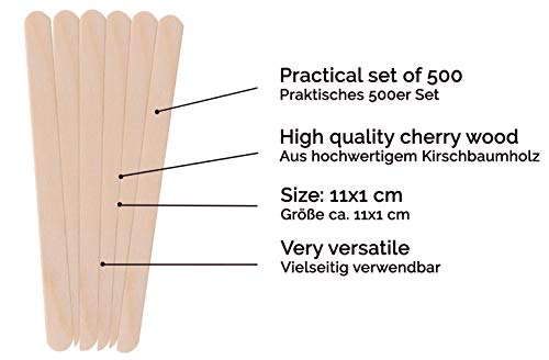 Zollner24 500 palos de madera para manualidades y helados, madera, 11,4x1 cm