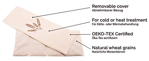 Zollner24 cojín térmico con semillas de trigo naturales, 20x53 cm