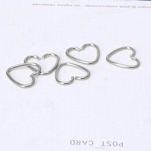 ZOOMY Corazón en Forma de Falso Tragus Piercing Hoop Helix Cartílago Tragus Stud Pendiente - Plata