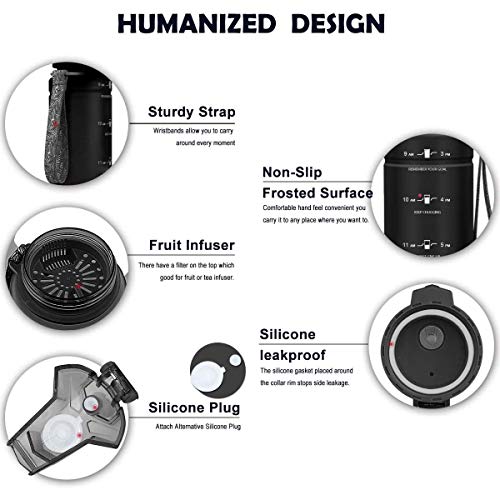 ZOUNICH Botella Agua Deporte, Botella Agua Niños sin BPA Reutilizable Plástico Tritan - 500 ml / 700 ml / 1 l / 1.2 l, Cantimploras para Te con Filtro, para Infantil, Gimnasio, Bicicleta