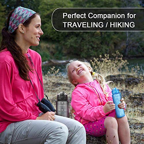 ZOUNICH Botella Agua Deporte, Botella Agua Niños sin BPA Reutilizable Plástico Tritan - 500 ml / 700 ml / 1 l / 1.2 l, Cantimploras para Te con Filtro, para Infantil, Gimnasio, Bicicleta