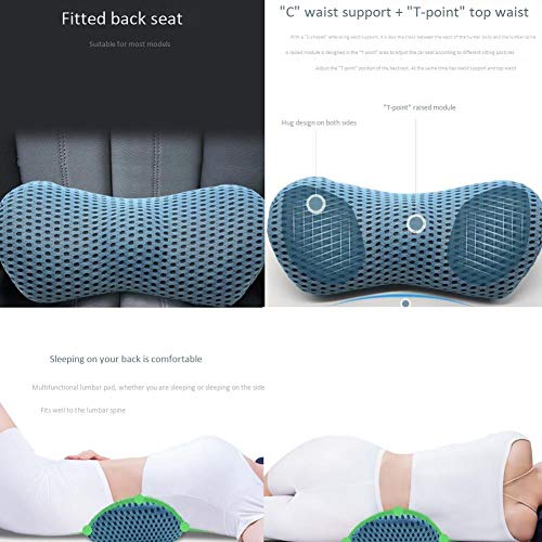 ZRH Almohada de Soporte Lumbar, cojín de automóvil en Forma de ala, Alivia el Dolor de Cintura, Espuma de Memoria de Rebote Lento, diseño ergonómico Pink