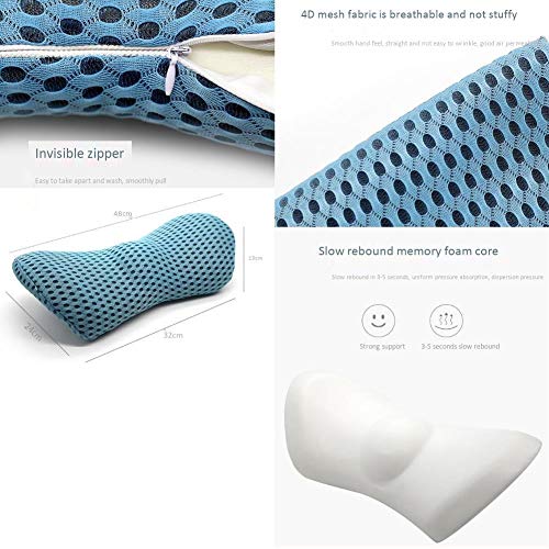 ZRH Almohada de Soporte Lumbar, cojín de automóvil en Forma de ala, Alivia el Dolor de Cintura, Espuma de Memoria de Rebote Lento, diseño ergonómico Pink