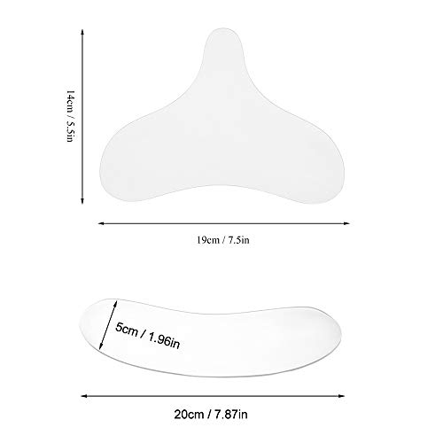 zroven Reutilizable Anti Arrugas Pecho Pad + Cuello Pad Silicona Eliminación transparente Parche Cuidado de la piel Eliminar arrugas Líneas finas