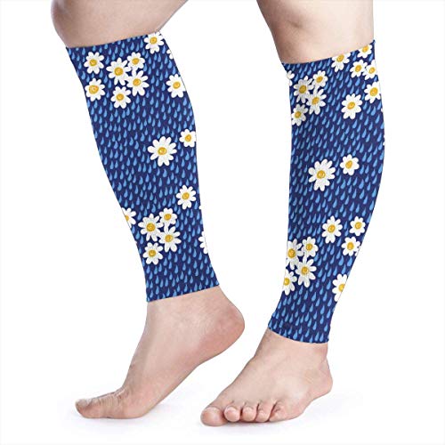 zsxaaasdf Blue Daisy Little Cute Cool Running Home Workout Sport Gym Gear Accessories Calf Compression Sleeve Leg Jobs Running Half Foot Guard Protective Supports Guards