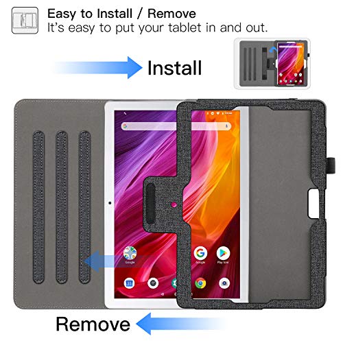 ZtotopCase Funda para Dragon Touch K10 / LNMBBS 10/KIVORS 10/BEISTA 10/SANNUO 10.1/KXD 10/ Ibowin 10.1 /YOTOPT 10.1/YOUXD 10/TOSCiDO 10.1/Huashetrade/LuTeyi 10/MEBERRY M30,DenimNegro