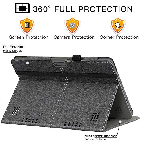 ZtotopCase Funda para Dragon Touch K10 / LNMBBS 10/KIVORS 10/BEISTA 10/SANNUO 10.1/KXD 10/ Ibowin 10.1 /YOTOPT 10.1/YOUXD 10/TOSCiDO 10.1/Huashetrade/LuTeyi 10/MEBERRY M30,DenimNegro