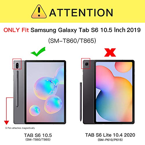 Ztotops Funda Carcasa para Samsung Galaxy Tab S6 2019, Cuero Premium Carcasa Cover con Pencil,Multiángulo, función Auto-Activa para Samsung Galaxy Tab S6 SM-860/SM-865 Tableta, Marrón