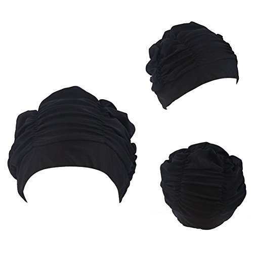 ZUMUii Butterme Señoras Chicas Plisado Tela de Paño Suave Sombrero de Natación/Cap/Turbante Gorro de Baño Hermoso Sombrero para Rastas Pelo Largo Verano/Mar/Piscina Juego de Diversión