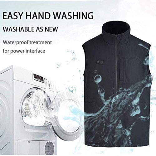 zvcv Chaleco térmico de Carga Chaqueta eléctrica cálida Chaleco térmico para Hombres Mujeres Lavable Chaleco térmico Ajustable de Varios tamaños para Acampar al Aire Libre Senderismo, XL