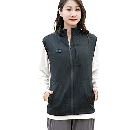 zvcv Chaleco térmico de Carga Chaqueta eléctrica cálida Chaleco térmico para Hombres Mujeres Lavable Chaleco térmico Ajustable de Varios tamaños para Acampar al Aire Libre Senderismo, XL