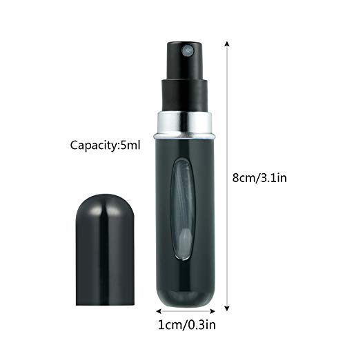 ZWOOS Atomizador Perfume Recargable, 4 Pieza Atomizador del Perfume, 5ml Botella Vacío Pulverizador Viaje en Bolso, Bomba Recargable Perfume Spray Frasco