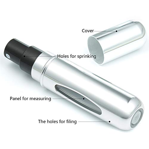 ZWOOS Atomizador Perfume Recargable, 4 Pieza Atomizador del Perfume, 5ml Botella Vacío Pulverizador Viaje en Bolso, Bomba Recargable Perfume Spray Frasco