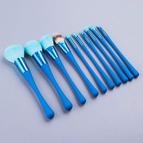 ZX-SHOP Brochas para Maquillaje Facial, Brocha de Maquillaje, Profesional Mango de Belleza Pinceles de Maquillaje, 10PCS
