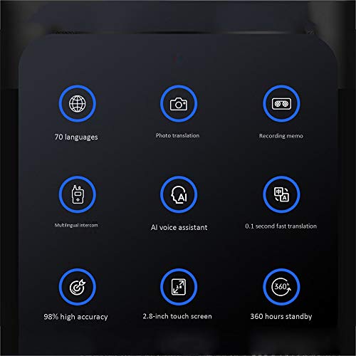 ZXGHS Traductor De Voz Instantáneo, 70 Traductores De Lenguaje Inteligentes/Apoyo A La Traducción De La Foto, Conveniente para Los Negocios, Estudio Y Colonos En El Extranjero