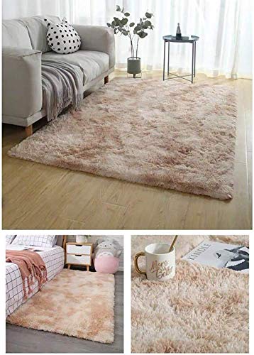 ZXGQF Shaggy Alfombra para El Salón, Modernas Antideslizante Super Suave Pelo Largo Fluffy Alfombra, para el Salón, Dormitorio, Comedor, Habitación Infantil Cabecera Alfombras (Camel,140 * 200cm)