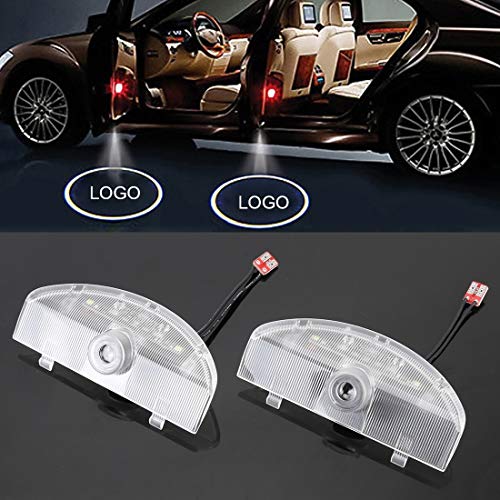 ZXH para Luces de Puerta 2 Logo PCS 12V CC Puerta 2W luz del Coche de la Marca Shadow Luces de cortesía de la lámpara for Mitsubishi Montero 2008-2016