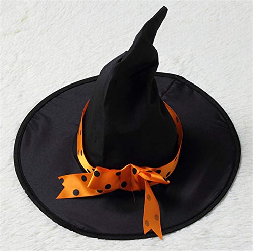 ZXYSHOP Disfraz Bruja De Halloween para Niñas Cosplay Niña Halloween Vestidos Y Sombrero Bruja,120CM