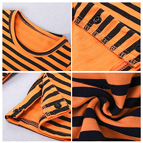 ZXYSHOP Disfraz De Halloween Mono para Niños Recién Nacido Bebé Calabaza Mono De Manga Larga + Chaleco + Sombrero Mono De 3 Piezas Halloween,90