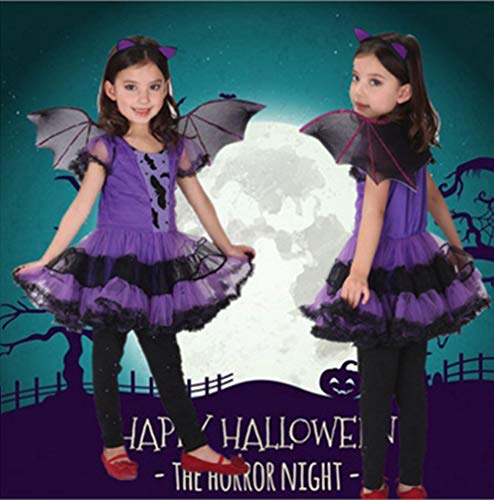 ZXYSHOP Disfraz De Halloween Niña 2-15 Años De Edad, Vestido Y Sombrero De Bruja Disfraz,110CM