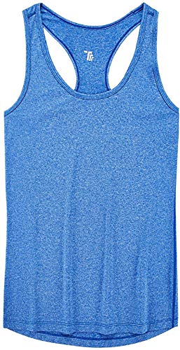 ZYD Camiseta sin Mangas de Yoga para Mujer Activewear Running Workout Gym Camiseta sin Mangas, A, Negro/Azul/Gris Granito, XL