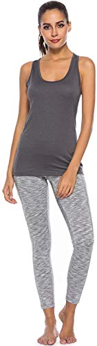 ZYD Camiseta sin Mangas de Yoga para Mujer Activewear Running Workout Gym Camiseta sin Mangas, A, Negro/Azul/Gris Granito, XL