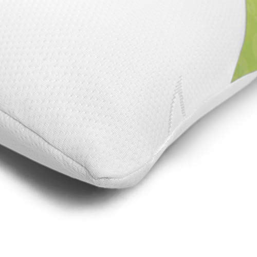 ZZ DON DESCANSO Pack 2 Almohadas Aloe Vera con Copos Viscoelástica, 70cm, Firmeza Media, Ergonómicas, Adaptables a Cabeza y Cuello, Transpirables, Tejido Strech. Fabricadas en España.