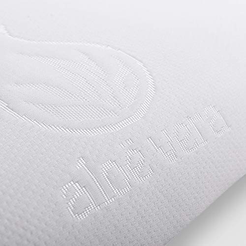 ZZ DON DESCANSO Pack 2 Almohadas Aloe Vera con Copos Viscoelástica, 70cm, Firmeza Media, Ergonómicas, Adaptables a Cabeza y Cuello, Transpirables, Tejido Strech. Fabricadas en España.