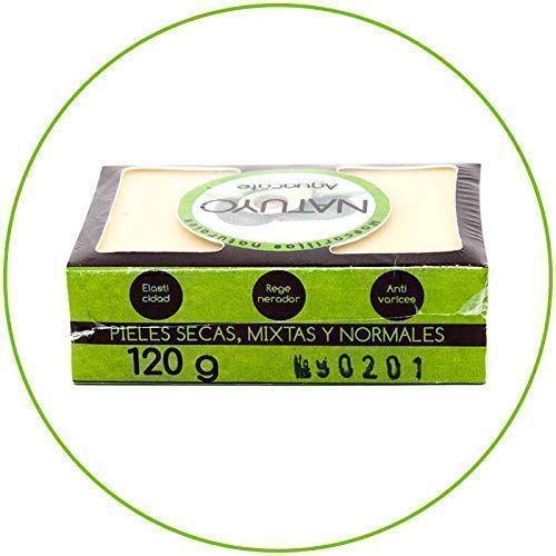 - Mascarilla de jabón NATUYO hidratante de AGUACATE.- Mejora la elasticidad de la piel, propiedades regenerantes y útil en la prevención de varices.
