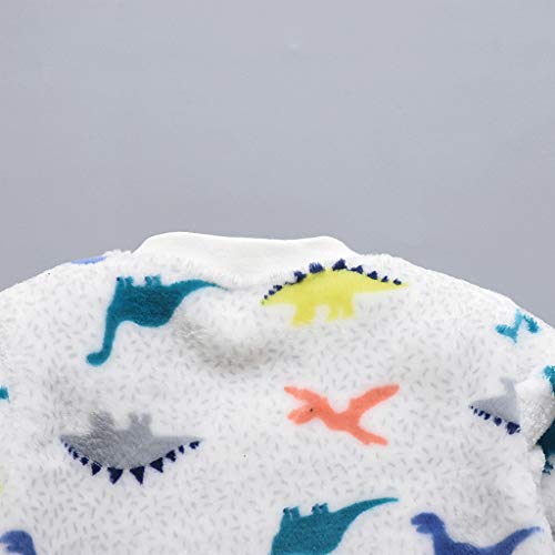 0-18 Meses Ropa De Bebe Manga Larga Mezcla De AlgodóN Mono Mameluco Pijama De Peluche Suave Y Confortable Abrigo Grueso Chaqueta Abrigada FáCil De Poner Y Quitar Ropa Original (Blanco,0-3 meses/66)