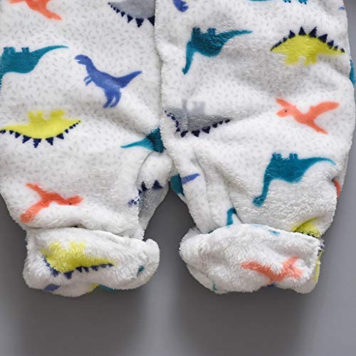 0-18 Meses Ropa De Bebe Manga Larga Mezcla De AlgodóN Mono Mameluco Pijama De Peluche Suave Y Confortable Abrigo Grueso Chaqueta Abrigada FáCil De Poner Y Quitar Ropa Original (Blanco,0-3 meses/66)