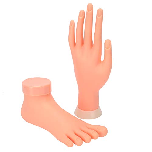 03 Modelo de Mano Falsa, Modelo de pie Falso de PVC de protección Ambiental, para Principiantes Tienda de manicura Hermosos Artistas de salón de pies