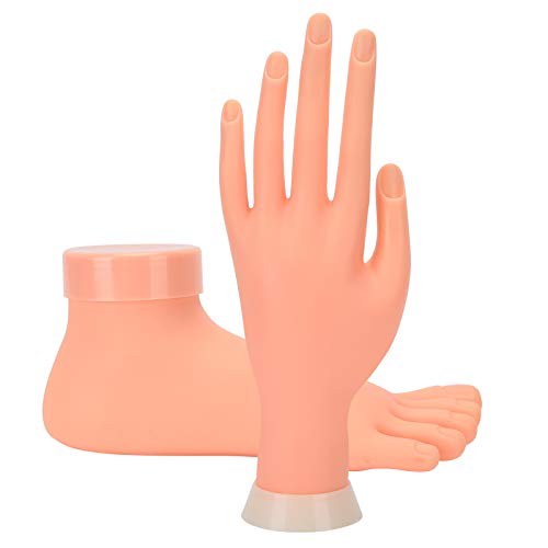 03 Modelo de Mano Falsa, Modelo de pie Falso de PVC de protección Ambiental, para Principiantes Tienda de manicura Hermosos Artistas de salón de pies