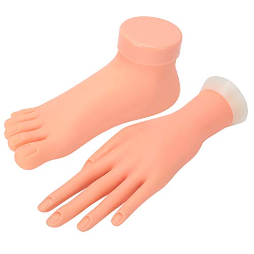 03 Modelo de Mano Falsa, Modelo de pie Falso de PVC de protección Ambiental, para Principiantes Tienda de manicura Hermosos Artistas de salón de pies