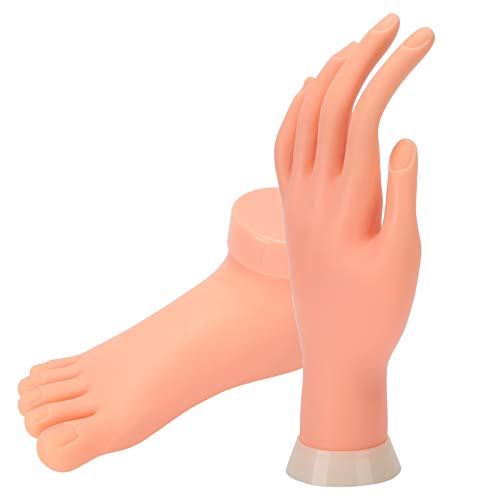 03 Modelo de Mano Falsa, Modelo de pie Falso de PVC de protección Ambiental, para Principiantes Tienda de manicura Hermosos Artistas de salón de pies