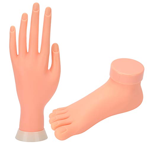 03 Modelo de Mano Falsa, Modelo de pie Falso de PVC de protección Ambiental, para Principiantes Tienda de manicura Hermosos Artistas de salón de pies