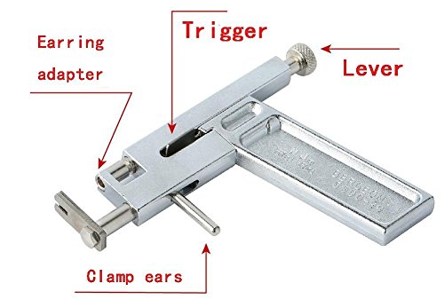 1 juego de piercings de acero plateado para nariz, labio, ombligo, piercing, herramienta de belleza con 98 pendientes de acero y rotulador