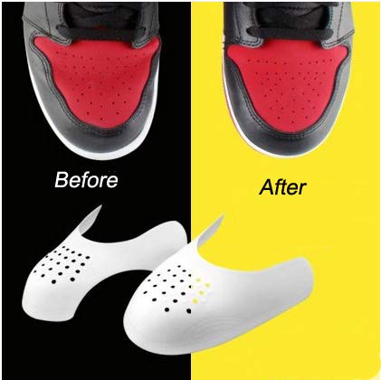 1 par Escudos de zapatillas contra arrugas protectoras antiarrugas Protectores de zapatos (White)