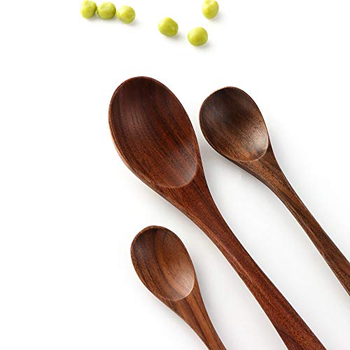 1 Unid cuchara de café de nuez negra cuchara de arroz cuchara de condimento vajilla sopa de madera cuchara de postre miel té suministros de cocina - 3