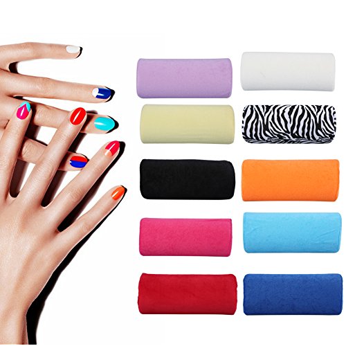 10 colores mano Cusion, salón durable mano resto cojín desmontable lavable arte de uñas suave esponja almohada brazo resto equipo(morado)