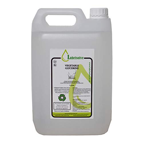 10 litros (2x5 litros) de GLICERINA VEGETAL EP/USP GRADO ALIMENTARIO/COSMÉTICO PURA Y NATURAL, incoloro e inodoro