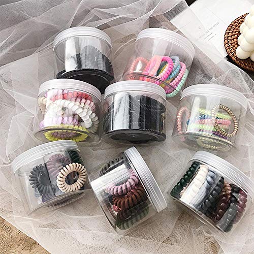 10 Uds, Lazos para el cabello en espiral, bandas elásticas de plástico para el cabello, soporte para cola de caballo, cordón de teléfono para mujer y niña, accesorios para el cabello con cuerda