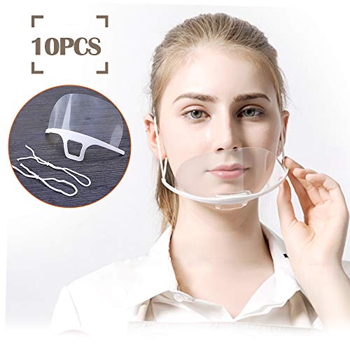 10 Unidades Boca Visera pantalla facial Cubierta de boca transparente antiniebla para Spray antiniebla