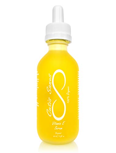 100% Aceite de Cara de Suero de Vitamina E Orgánico-2 oz-Natural Cabello, Uñas, Suero facial para el Cuidado de la Piel, Para Reducir Cicatrices y Estrías, Daños por el sol, Arrugas y Líneas Finas