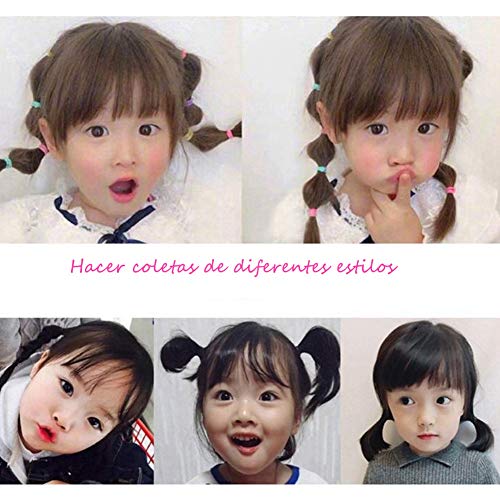 100 corbatas elásticas para el pelo Nikgic duraderas, pequeñas y finas, elásticas, para cola, para niñas y mujeres (color al azar)