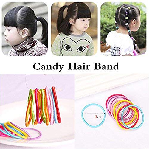 100 corbatas elásticas para el pelo Nikgic duraderas, pequeñas y finas, elásticas, para cola, para niñas y mujeres (color al azar)