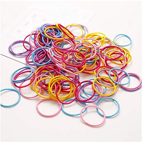 100 corbatas elásticas para el pelo Nikgic duraderas, pequeñas y finas, elásticas, para cola, para niñas y mujeres (color al azar)