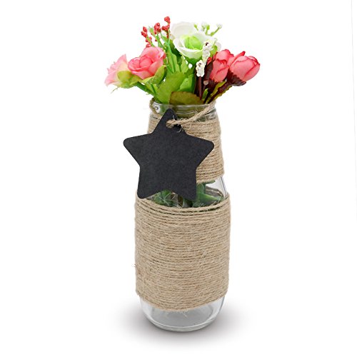 100 etiquetas de papel kraft para regalo con forma de estrella con 30,5 metros de cuerda de yute natural, idea para regalos de boda, de cumpleaños, etiquetas de precios y de equipaje